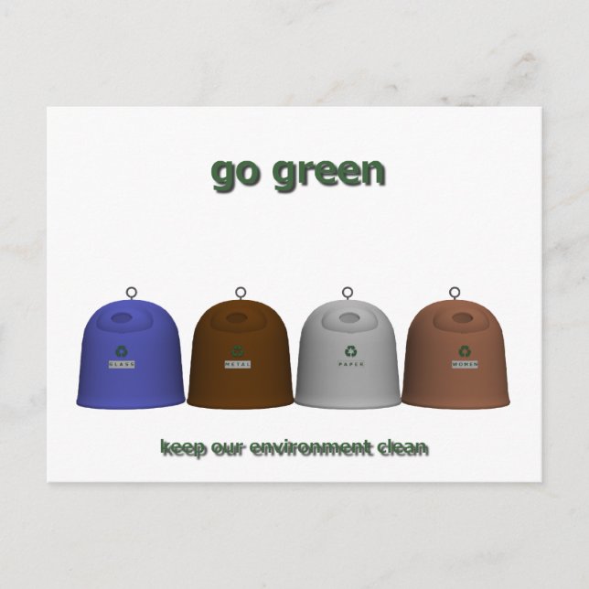 Carte Postale Recyclage des femmes (notez la bonne) (Devant)