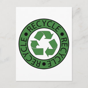 Carte Postale Recycler le symbole vert, allez vert, jour de la T