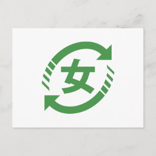 Carte Postale Recycler les filles japonaises   Kanji Nihongo Sig