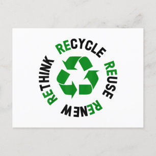 Carte Postale Recycler réutiliser Renouveler l'environnement de