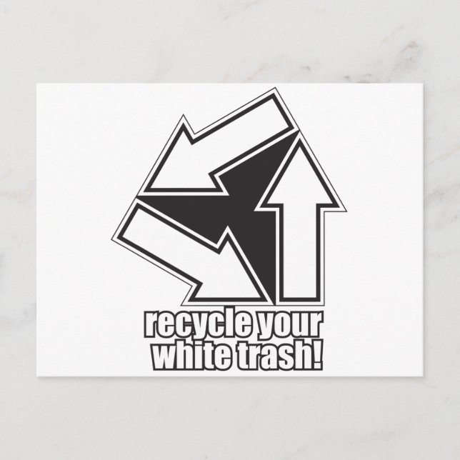 Carte Postale recycler vos déchets blancs en blanc (Devant)