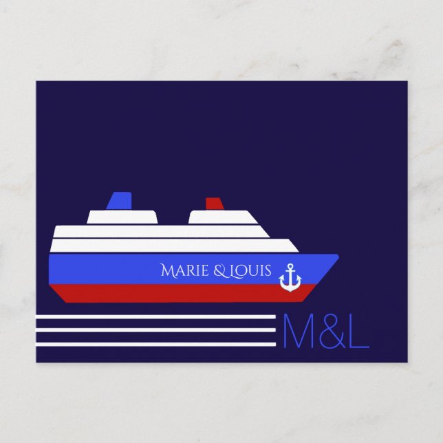 Carte Postale red and blue travel cruise (Devant)