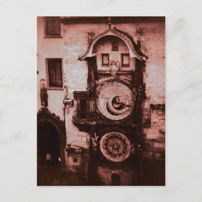 Carte Postale Red Astronomical Clock (Devant)