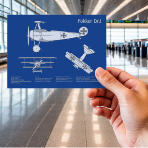 Carte Postale Red Baron Fokker Dr.1 - Plan d'avion ABD