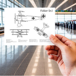 Carte Postale Red Baron Fokker Dr.1 - Plan d'avion BD