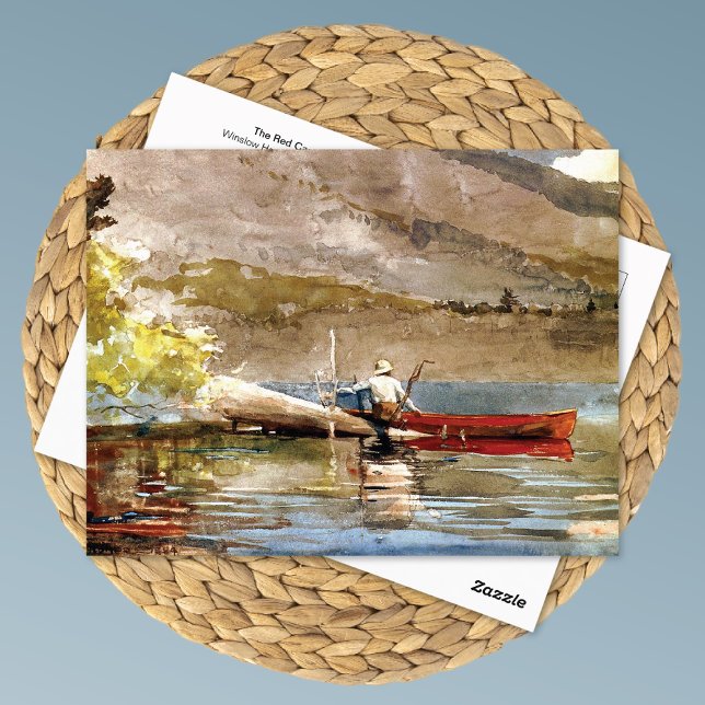 Carte Postale Red Canoe Fishing Winslow Homer (Créateur téléchargé)