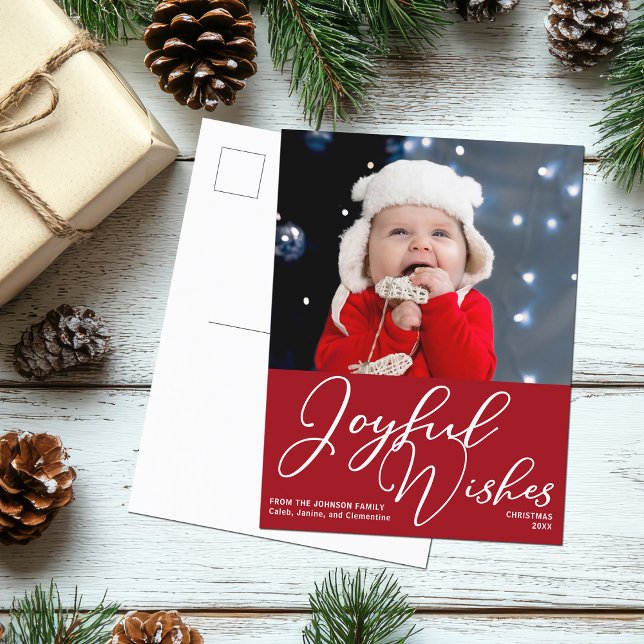 Carte Postale Red Christmas Joyful Wives Festive Photo Holiday (Créateur téléchargé)