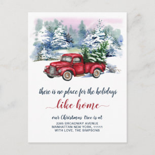 Carte Postale Red Christmas Truck Holiday Moving Faire-part