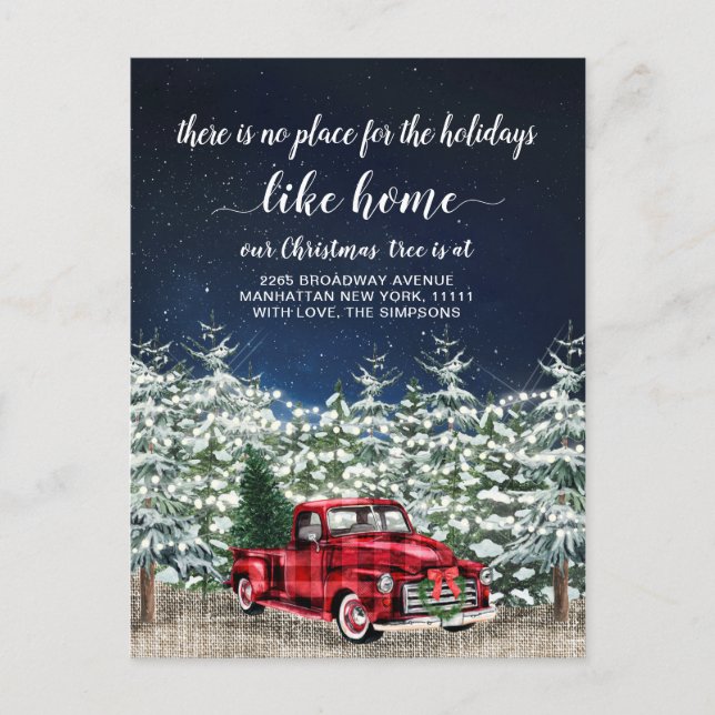 Carte Postale Red Christmas Truck Holiday Moving Faire-part (Devant)