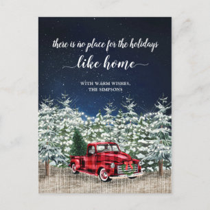 Carte Postale Red Christmas Truck Holiday Moving Faire-part