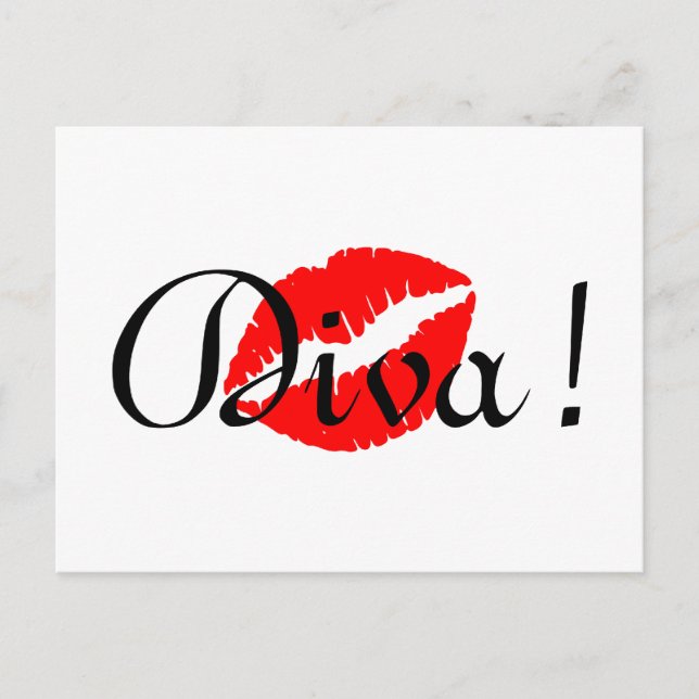 Carte Postale Red Diva Kiss (Devant)