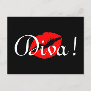 Carte Postale Red Diva Kiss
