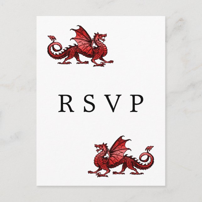 Carte postale Red Dragon Wedding RSVP (Devant)