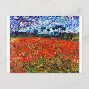 Carte Postale Red Flower Field, Van Gogh