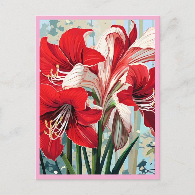 CARTE POSTALE RED FLOWERS #1 (Devant)