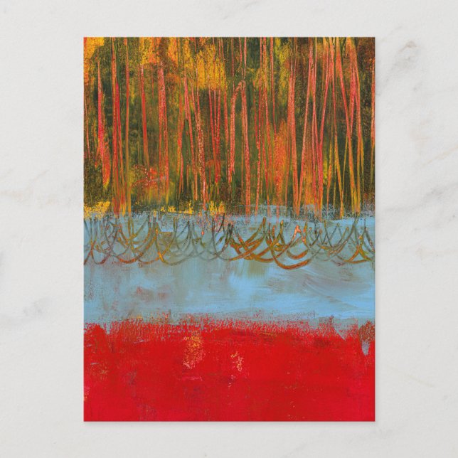 Carte postale Red Forest - Peinture d'art (Devant)