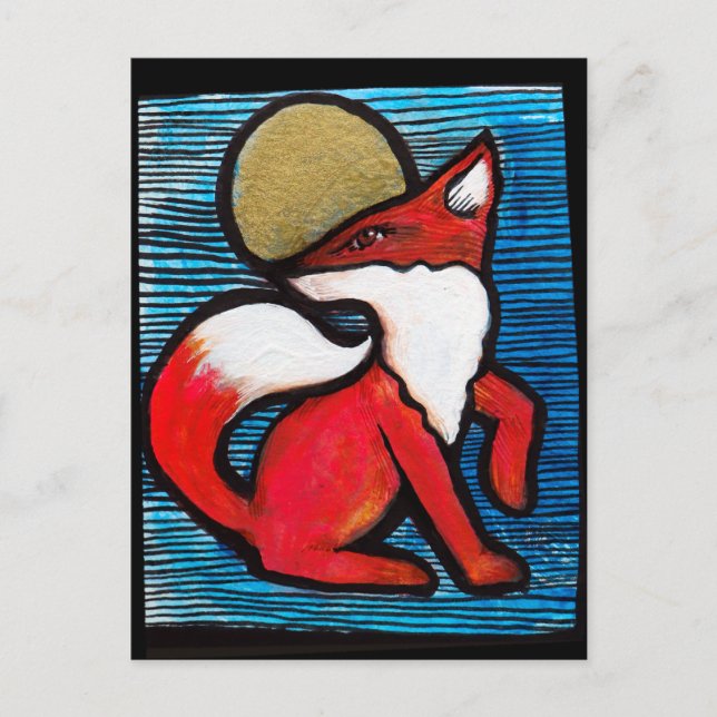 Carte Postale Red Fox Full Moon Loyal Foxes MoonChild            (Devant)