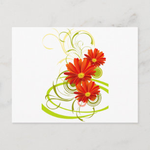 Carte Postale Red Gerbera Daisy