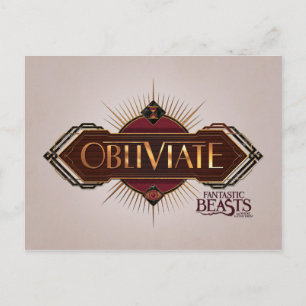 Carte Postale Red & Gold Art Deco Obliviate Spell