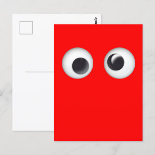 Carte Postale Red Googly Eyes Saint Valentin