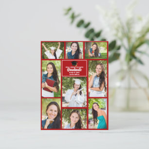 Carte Postale Red Graduate Photo Collage Moderne 2025 Graduation