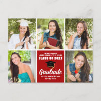 Red Graduate Photo Collage Moderne Graduation