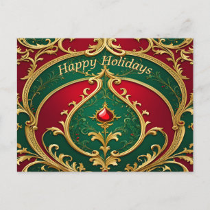 Carte postale Red Green Gold Christmas