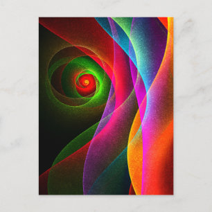 Carte Postale Red Green Orange Modern Abstrait Art Motif #22