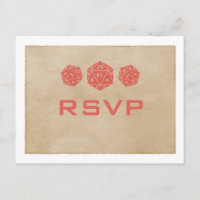 Carte postale Red Grunge D20 Dice Gamer RSVP