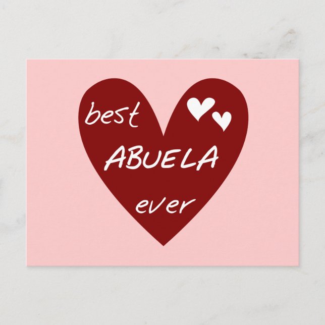 Carte Postale Red Heart Best Abuela Ever T-shirts et cadeaux (Devant)