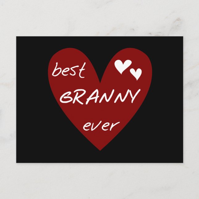 Carte Postale Red Heart Best Granny Ever Tshirts et cadeaux (Devant)