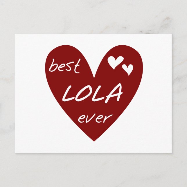 Carte Postale Red Heart Best Lola Ever T-shirts et cadeaux (Devant)
