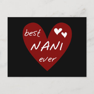 Carte Postale Red Heart Best Nani T-shirts et GIfts Ever