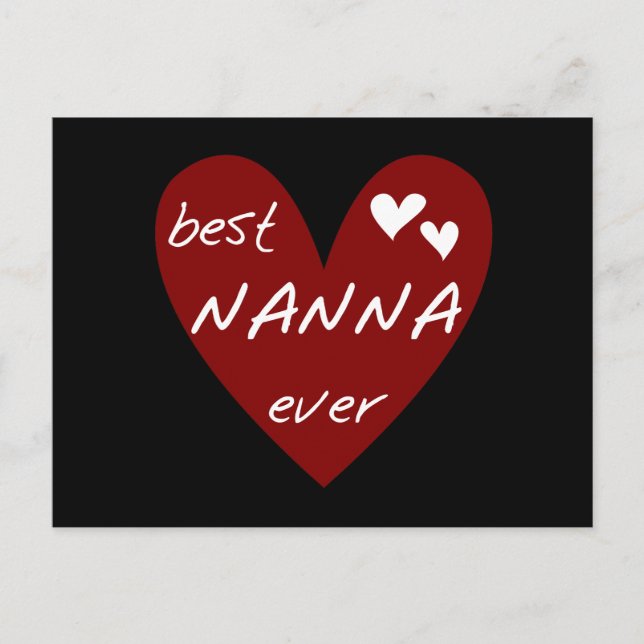Carte Postale Red Heart Best Nanna T-shirts et cadeaux Ever (Devant)