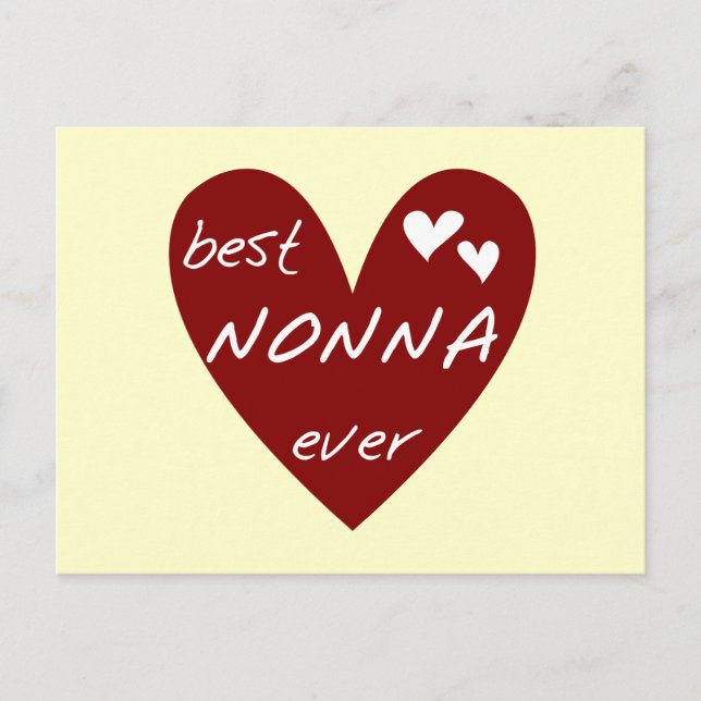 Carte Postale Red Heart Best Nonna Jamais T-shirts cadeaux (Devant)