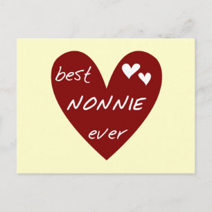 Carte Postale Red Heart Best Nonnie Ever T-shirts et cadeaux