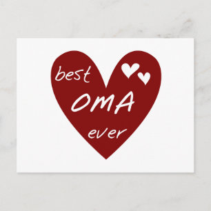 Carte Postale Red Heart Best Oma Ever T-shirts et cadeaux