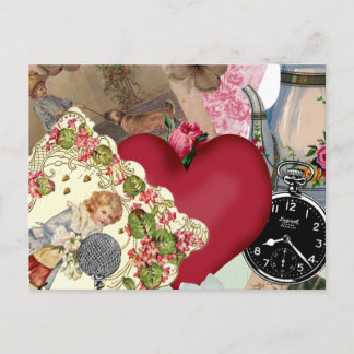 Carte Postale Red Heart et Paris