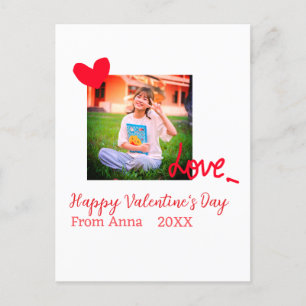 Carte Postale Red heart love heureuse Sainte-Valentin ajouter ph