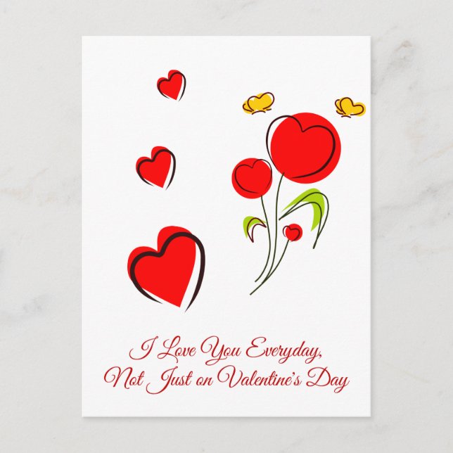 Carte Postale Red Heart Valentine, (Devant)