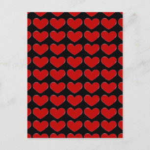 Carte Postale Red Hearts Black Arrière - plan Love Mariage Posta