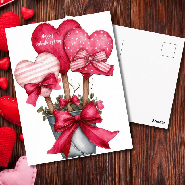 Carte Postale Red Hearts in a Pot Valentine`s Day Card  (Créateur téléchargé)