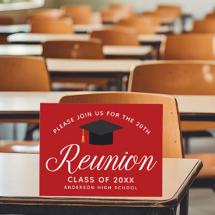Carte Postale Red High School Reunion Custom Party