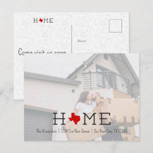 Carte postale Red HOME Texas Moving Faire-part