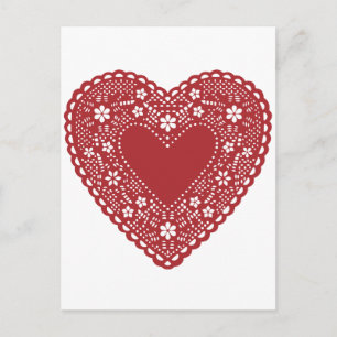 Carte Postale Red Lace Heart