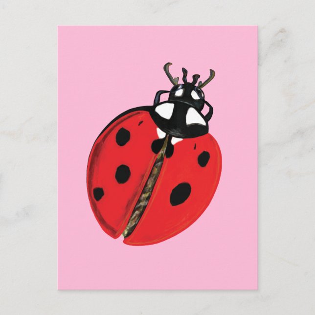 Carte Postale Red Lady Bug Good Luck Ambassador Illustration (Devant)