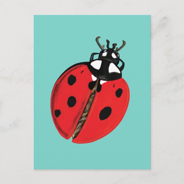 Carte Postale Red Lady Bug Good Luck Ambassador Illustration (Devant)