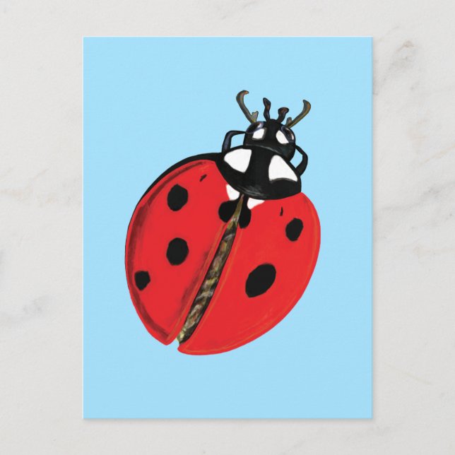 Carte Postale Red Lady Bug Good Luck Ambassador Illustration (Devant)