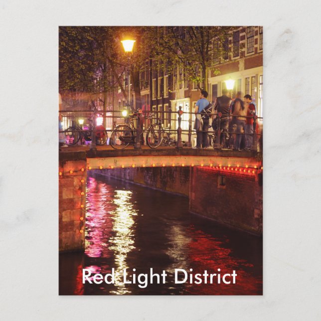 Carte Postale Red Lights District la nuit (Devant)