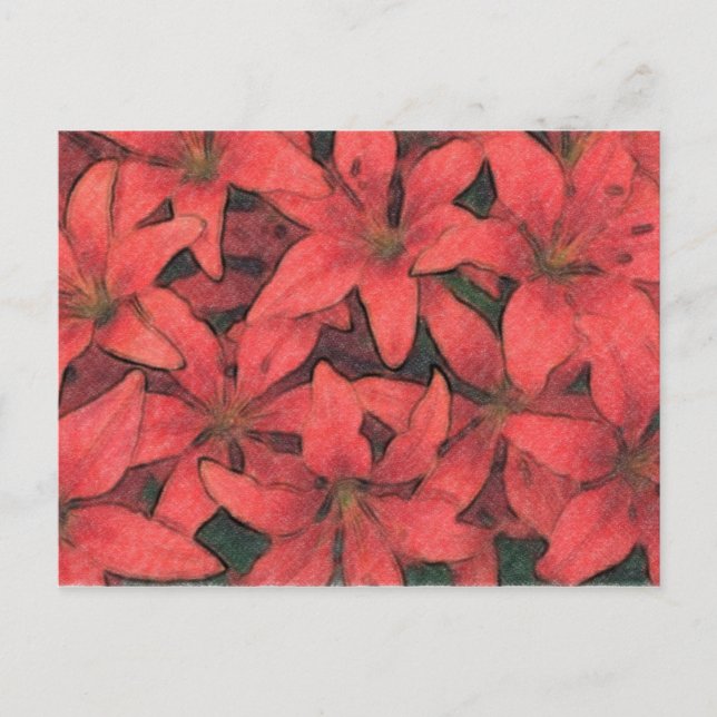 Carte postale Red Lilies (Devant)